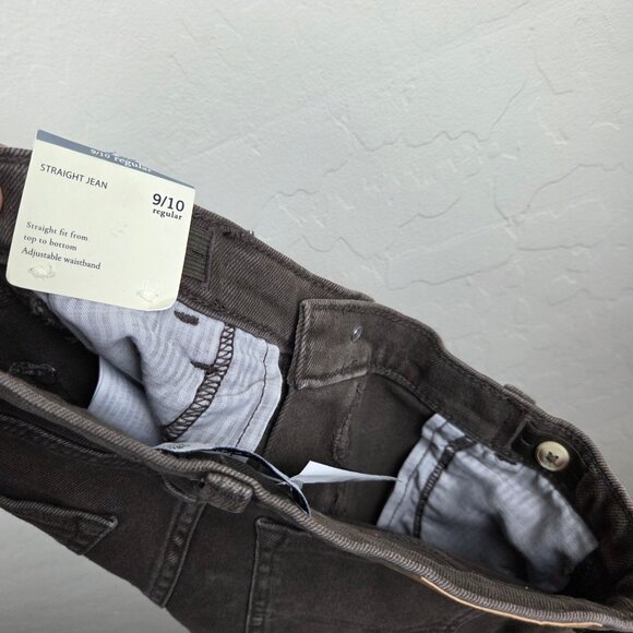 Abercrombie Kids Straight Leg Jean Brown Size 9/10 Regular Adjustable Waist NEW - Picture 8 of 10